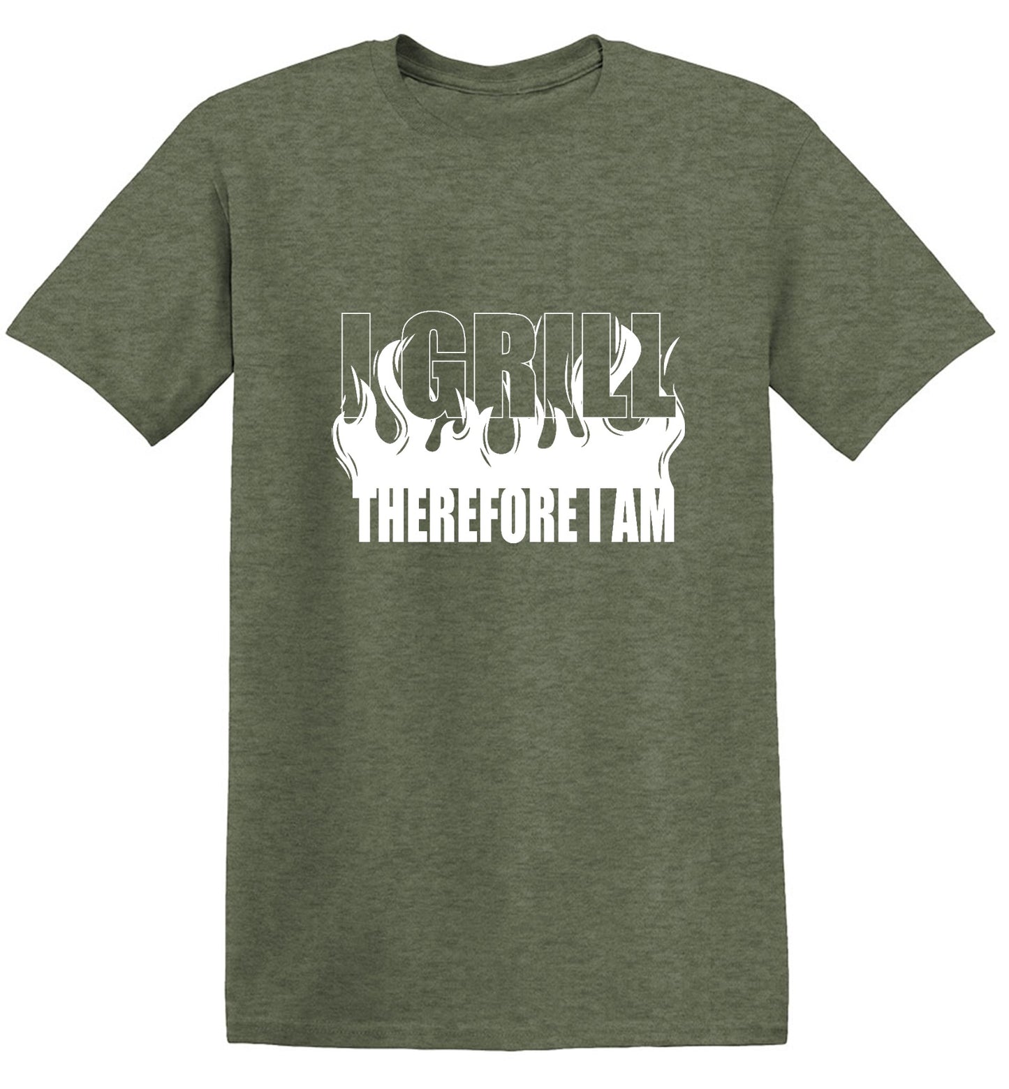 Funny T-Shirts design "I GRILL, Therefore I Am"
