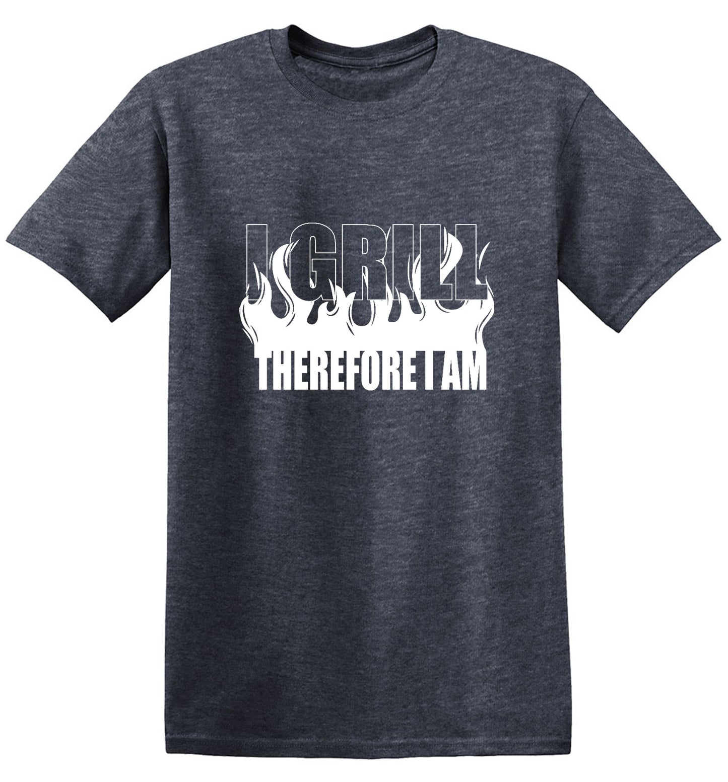 Funny T-Shirts design "I GRILL, Therefore I Am"