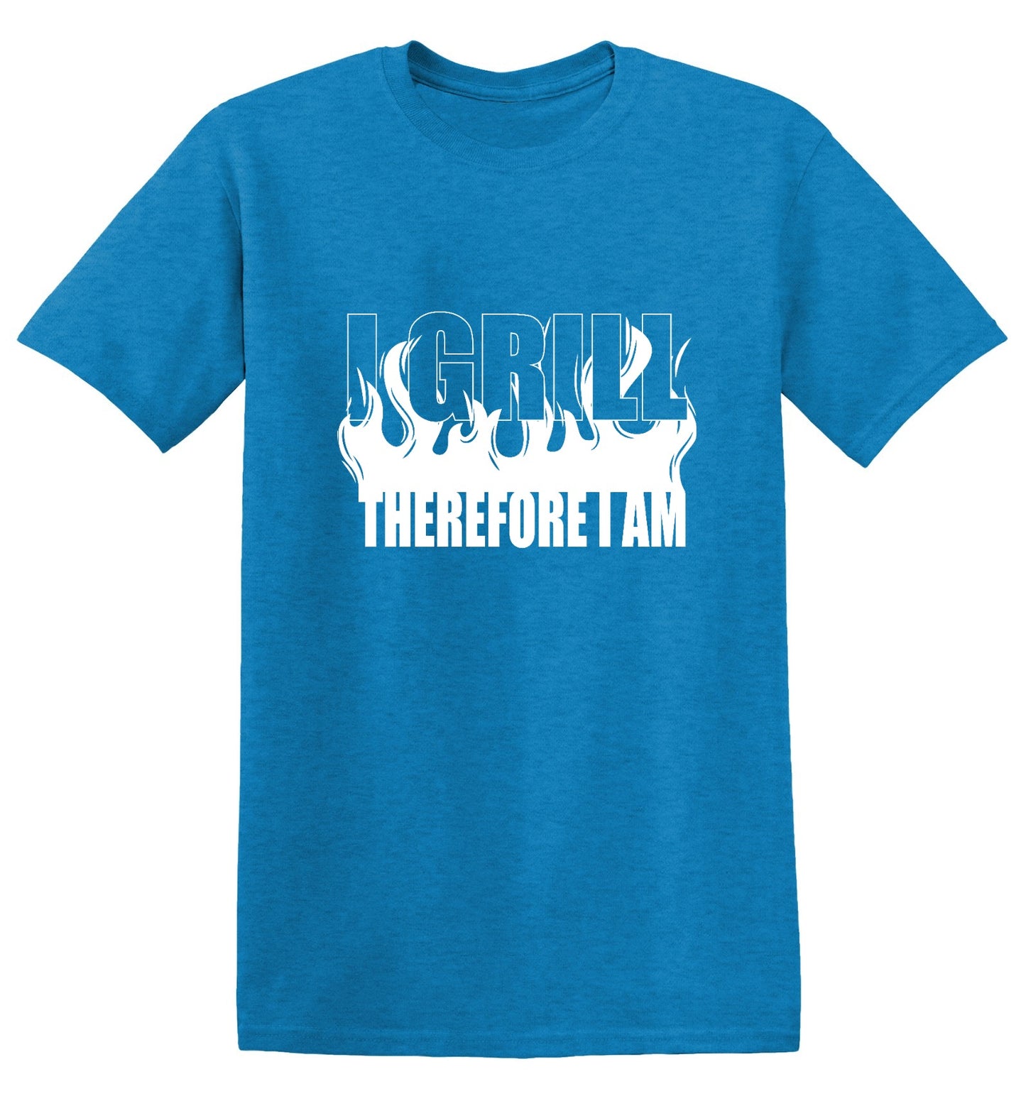 Funny T-Shirts design "I GRILL, Therefore I Am"
