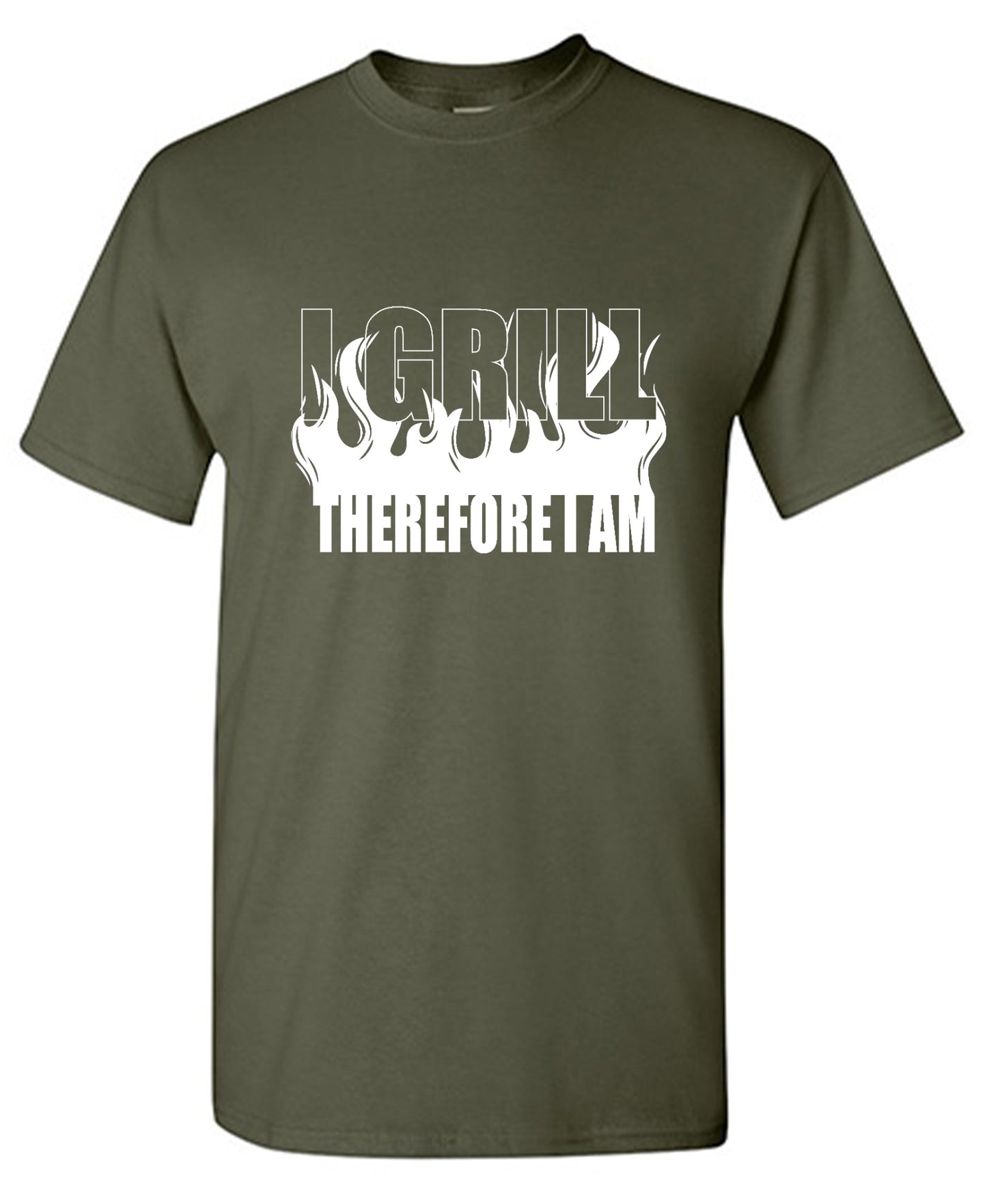 Funny T-Shirts design "I GRILL, Therefore I Am"