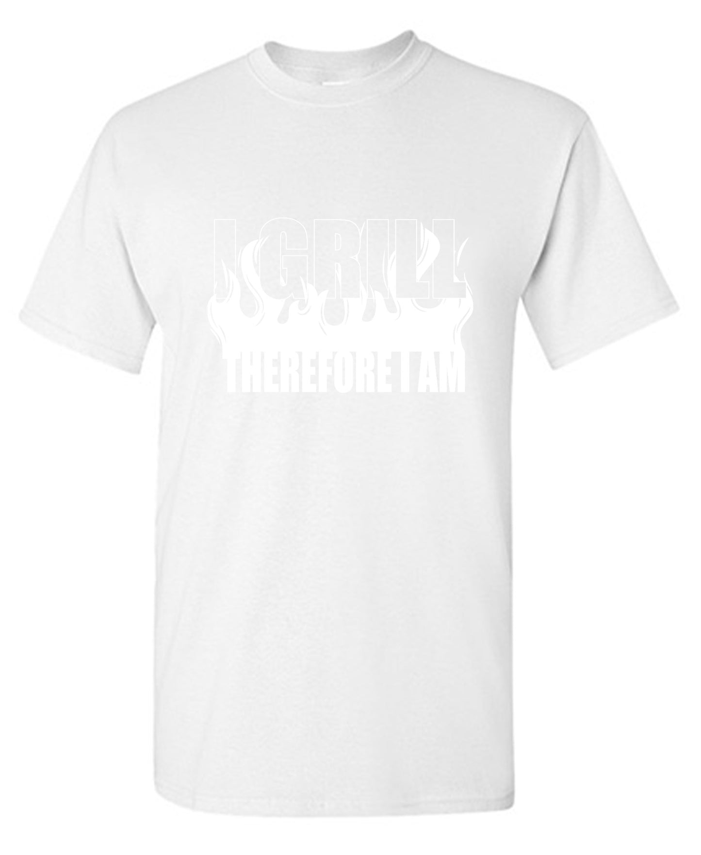 Funny T-Shirts design "I GRILL, Therefore I Am"