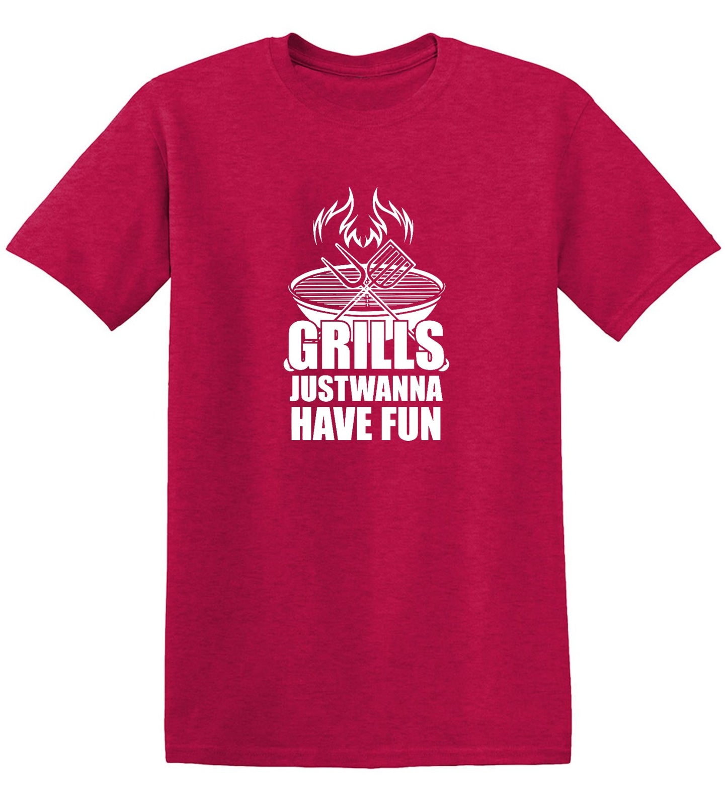 Funny T-Shirts design "GRILLS, Just Wanna Have Fun - T-Shirt for 4th of July"