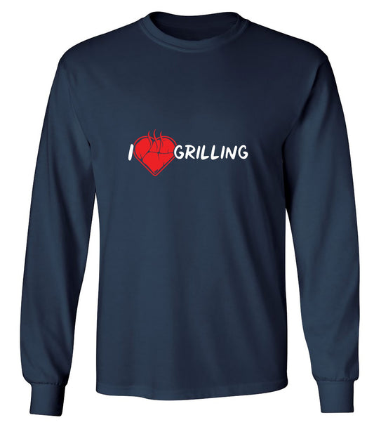 Funny T-Shirts design "I Heart Grilling T-Shirt for '4th of July' - Long Sleeve"