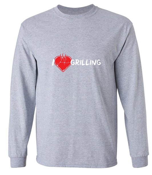 Funny T-Shirts design "I Heart Grilling T-Shirt for '4th of July' - Long Sleeve"