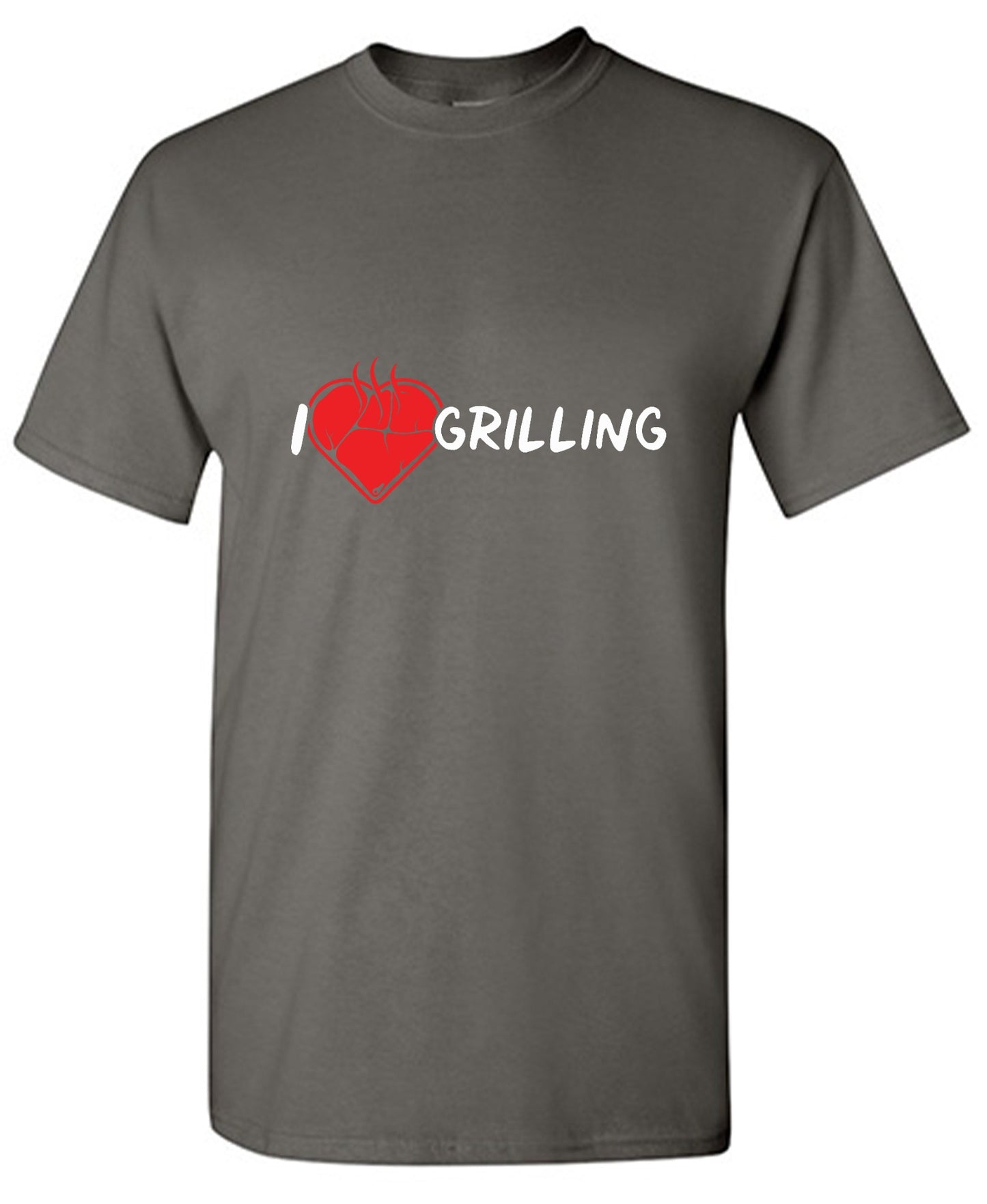 Funny T-Shirts design "I Heart Grilling T-Shirt for '4th of July' - Ring Spun Tee"
