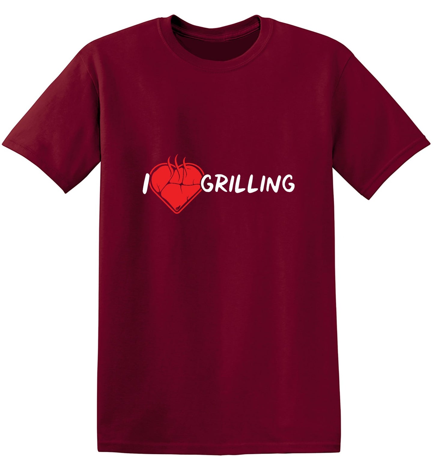 Funny T-Shirts design "I Heart Grilling T-Shirt for '4th of July' - Ring Spun Tee"