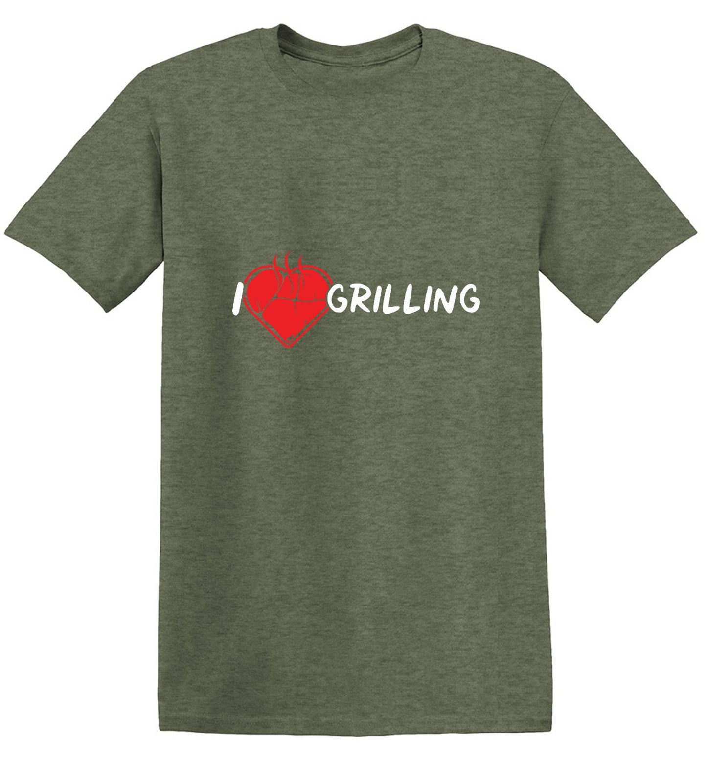 Funny T-Shirts design "I Heart Grilling T-Shirt for '4th of July' - Ring Spun Tee"