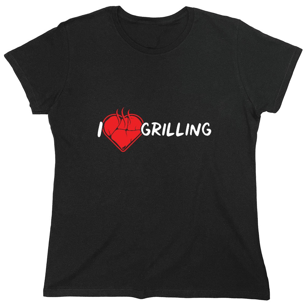 Funny T-Shirts design "I Heart Grilling T-Shirt for '4th of July' - Womens"