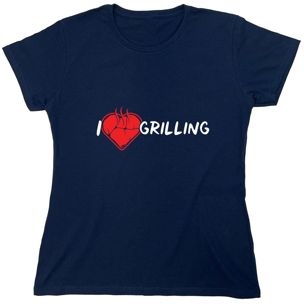 Funny T-Shirts design "I Heart Grilling T-Shirt for '4th of July' - Womens"