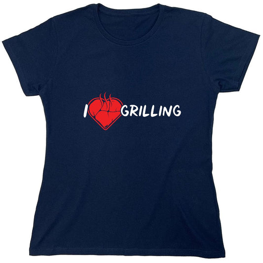 Funny T-Shirts design "I Heart Grilling T-Shirt for '4th of July' - Womens"
