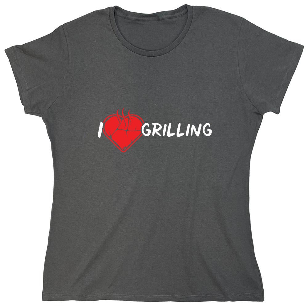 Funny T-Shirts design "I Heart Grilling T-Shirt for '4th of July' - Womens"