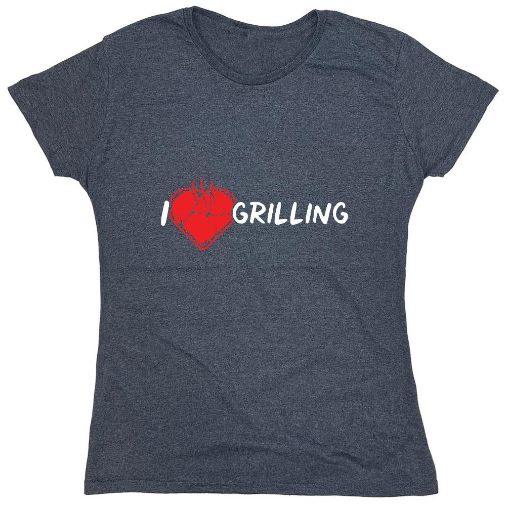 Funny T-Shirts design "I Heart Grilling T-Shirt for '4th of July' - Womens"