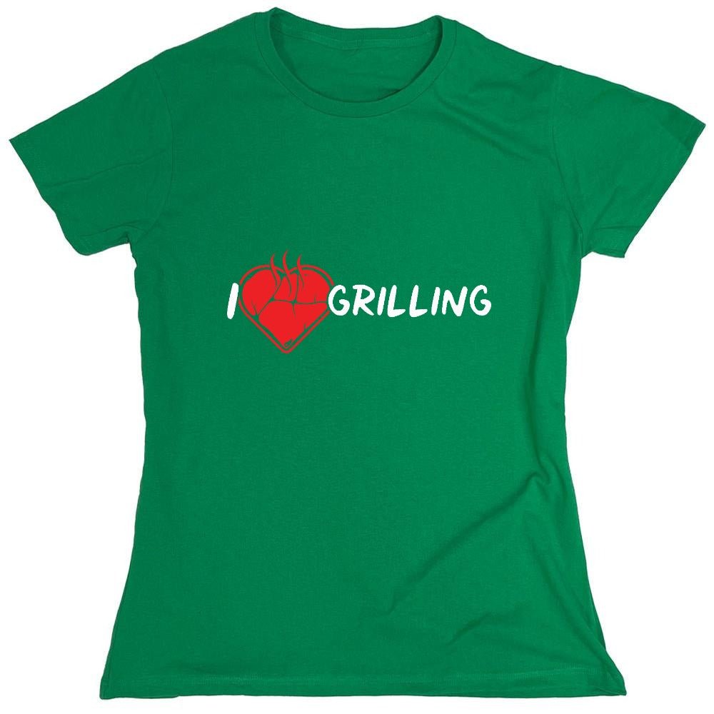 Funny T-Shirts design "I Heart Grilling T-Shirt for '4th of July' - Womens"