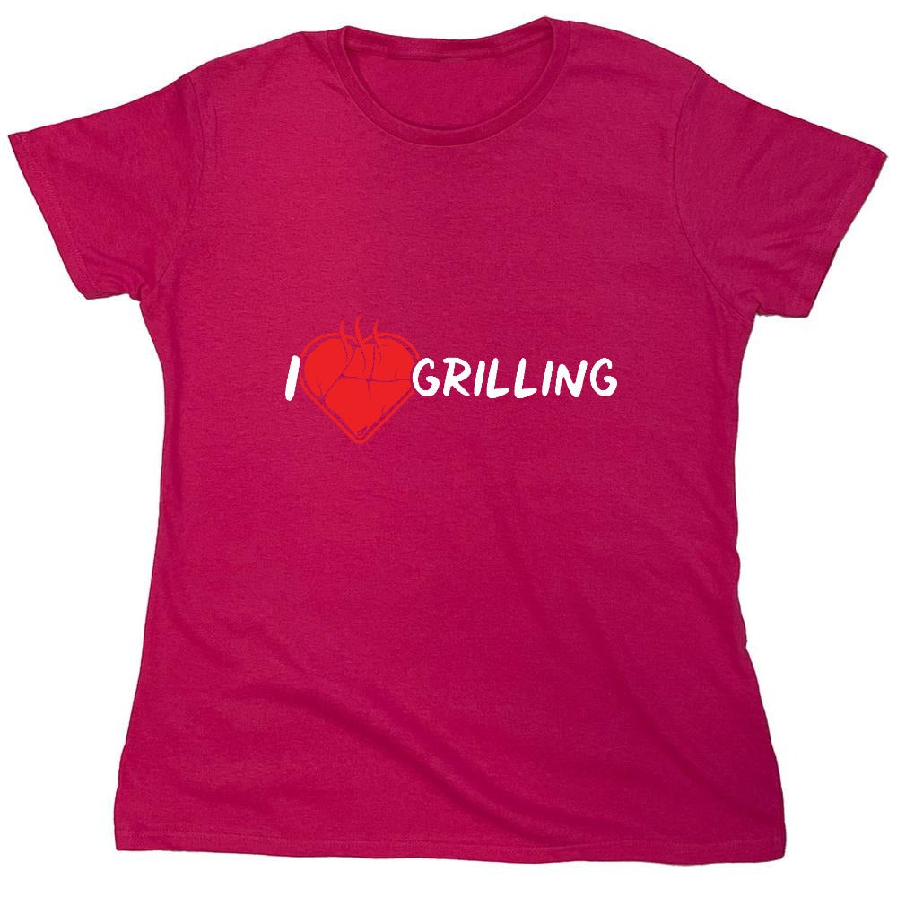 Funny T-Shirts design "I Heart Grilling T-Shirt for '4th of July' - Womens"