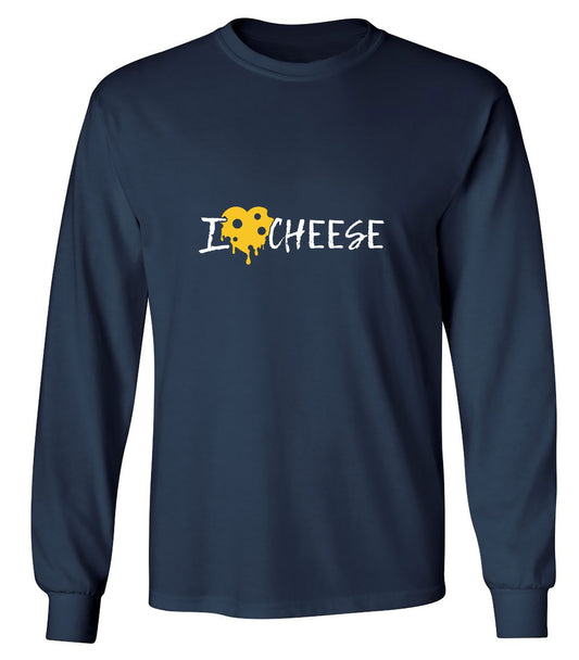 Funny T-Shirts design "I Love Cheese Graphic Tee - Long Sleeve"