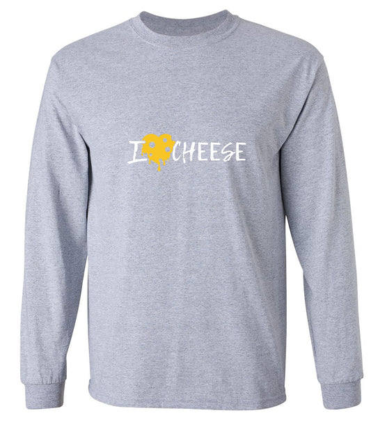 Funny T-Shirts design "I Love Cheese Graphic Tee - Long Sleeve"
