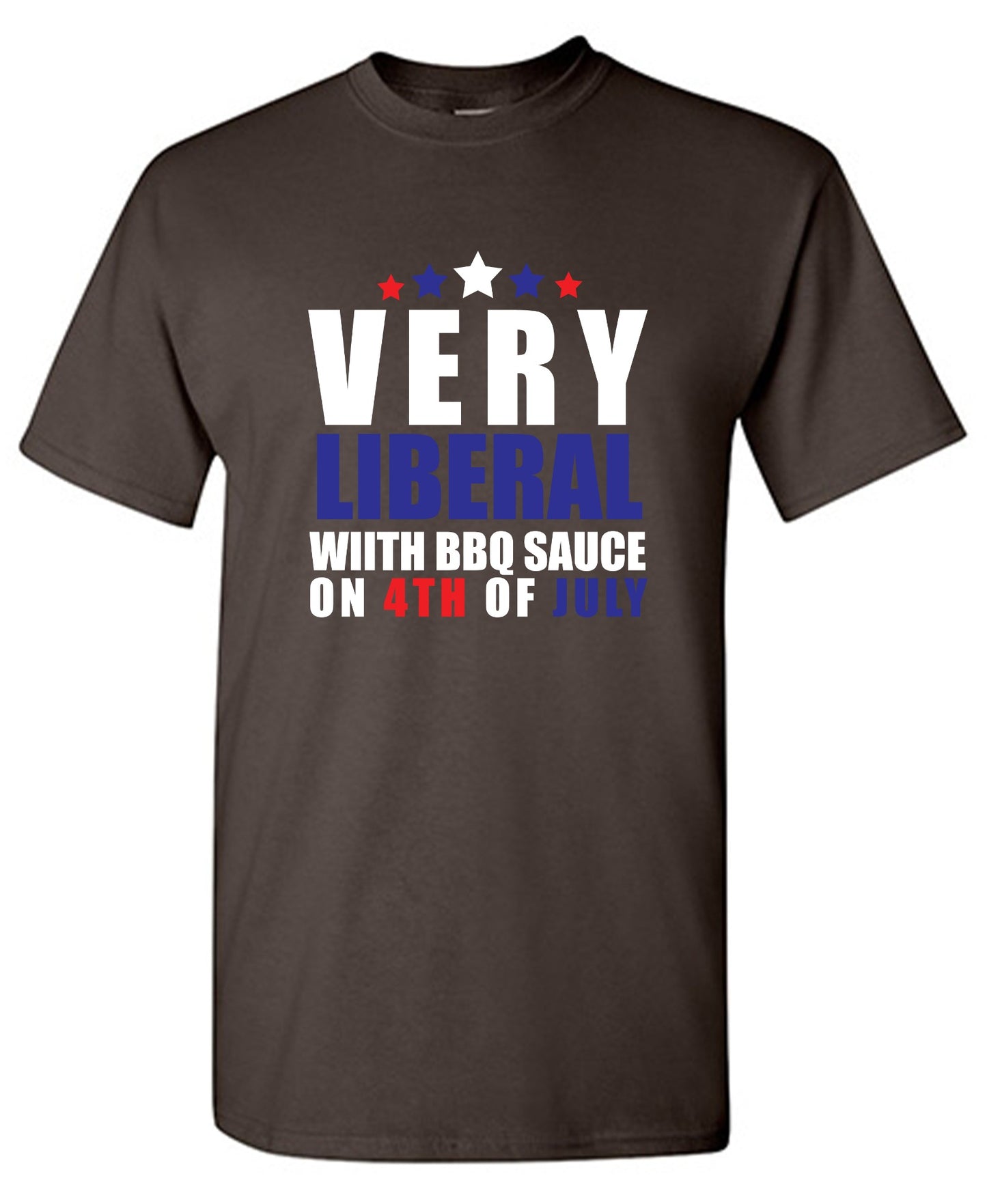 Funny T-Shirts design "Very Liberal! With BBQ Sauce on 4th Of July - Patriotic Independence Day T-Shirt - Youth"