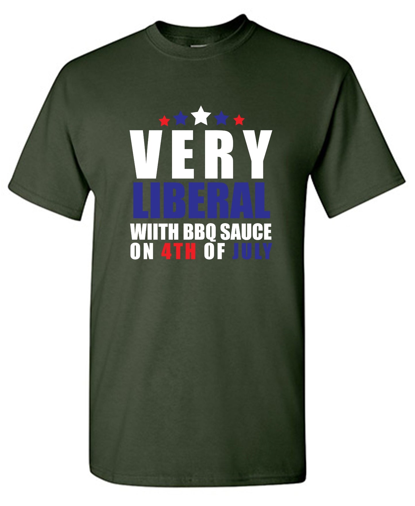 Funny T-Shirts design "Very Liberal! With BBQ Sauce on 4th Of July - Patriotic Independence Day T-Shirt - Youth"