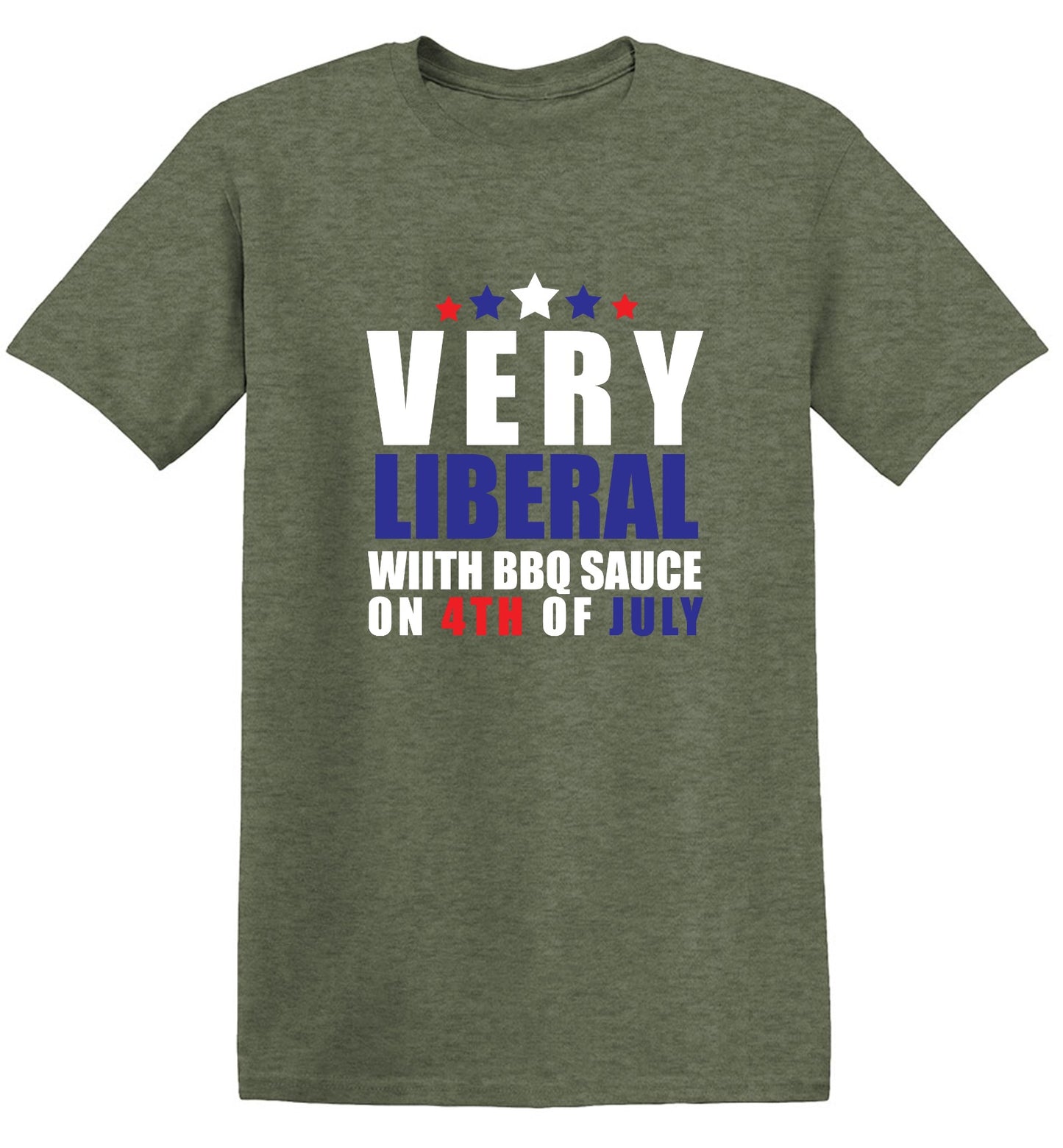 Funny T-Shirts design "Very Liberal! With BBQ Sauce on 4th Of July - Patriotic Independence Day T-Shirt - Youth"