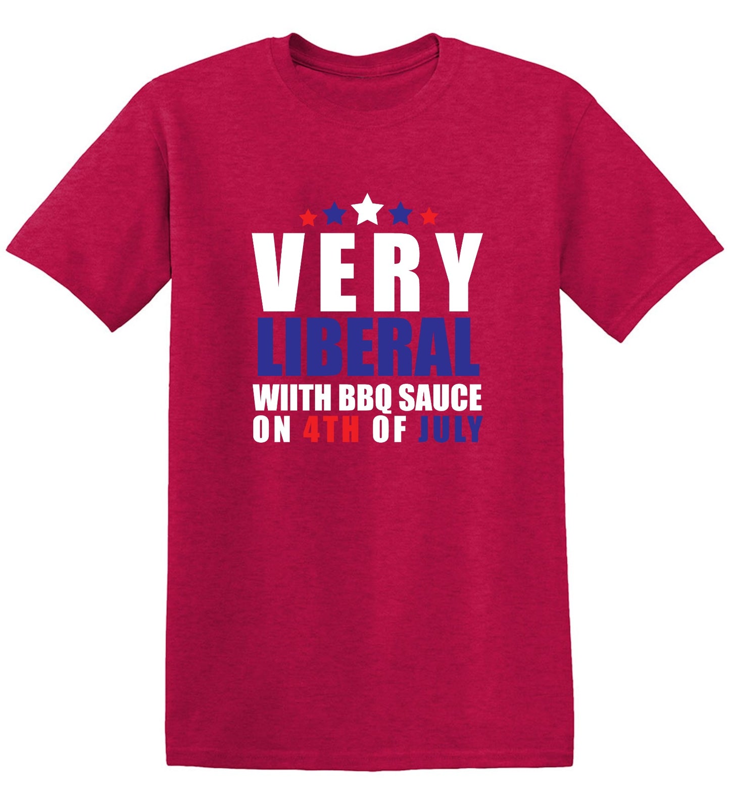 Funny T-Shirts design "Very Liberal! With BBQ Sauce on 4th Of July - Patriotic Independence Day T-Shirt - Youth"