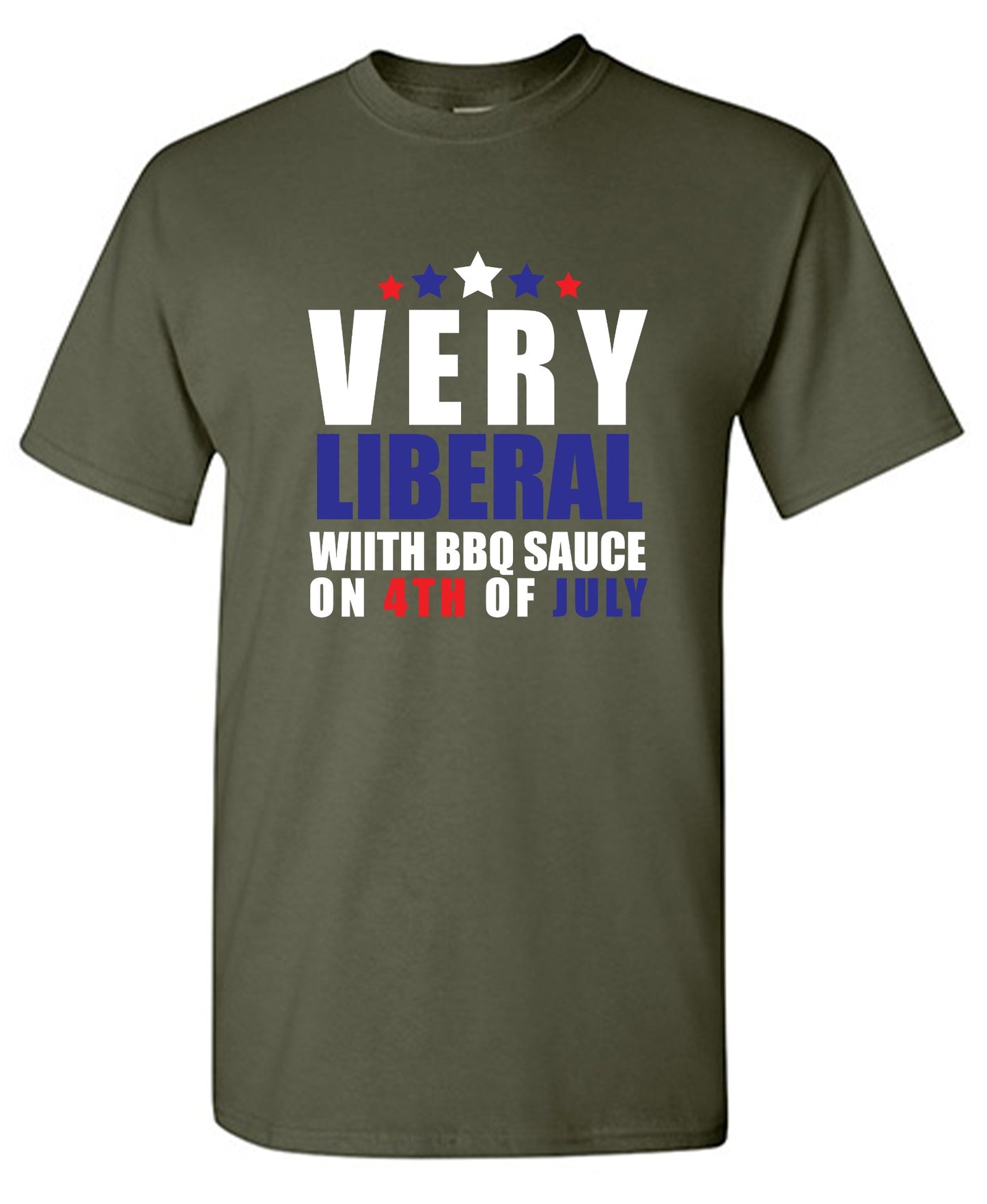 Funny T-Shirts design "Very Liberal! With BBQ Sauce on 4th Of July - Patriotic Independence Day T-Shirt - Youth"