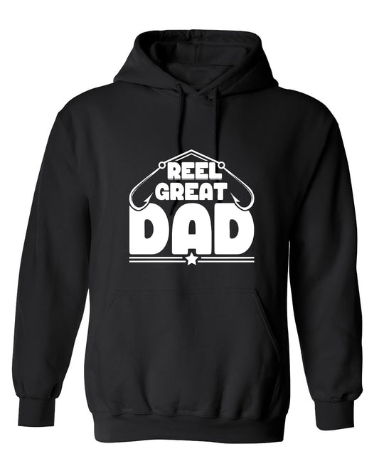 Funny T-Shirts design "Reel Great Dad! - Cute Shirt for Fathers - Hoodie"