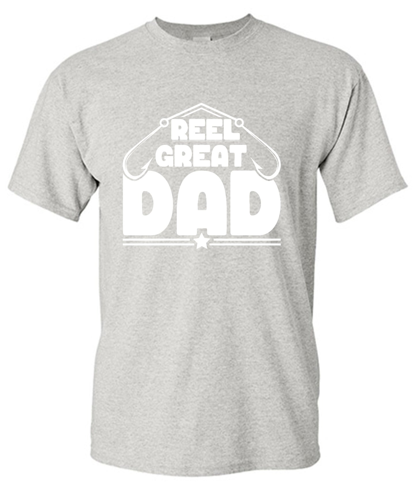 Funny T-Shirts design "Reel Great Dad! - Cute Shirt for Fathers - Ring Spun Tee"