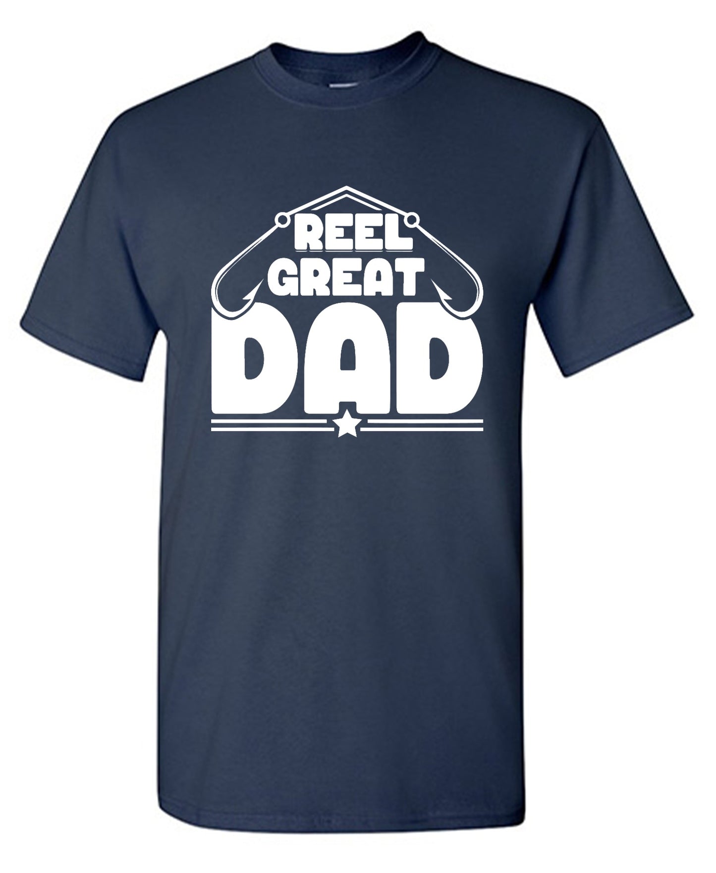Funny T-Shirts design "Reel Great Dad! - Cute Shirt for Fathers - Ring Spun Tee"