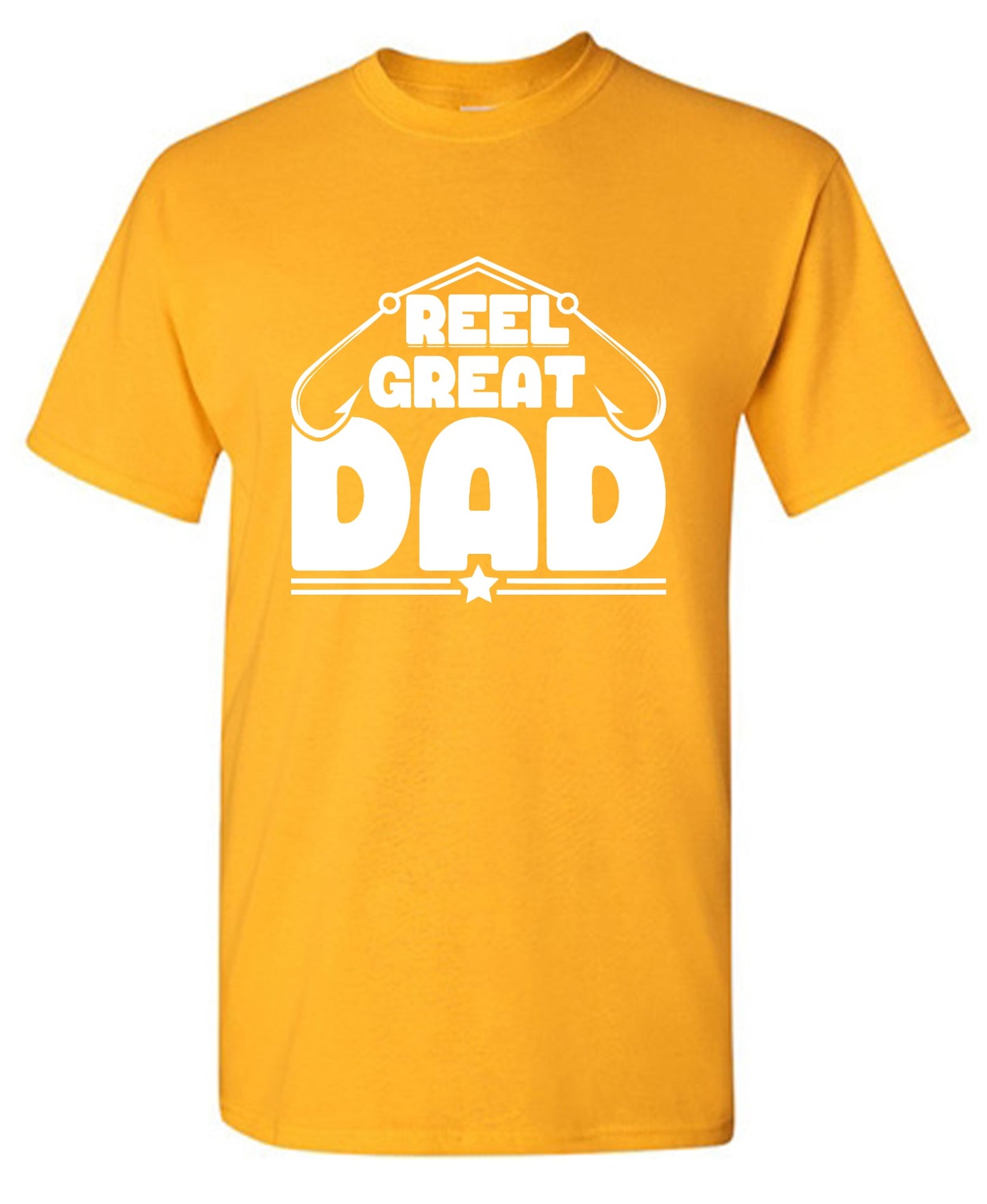 Funny T-Shirts design "Reel Great Dad! - Cute Shirt for Fathers - Ring Spun Tee"
