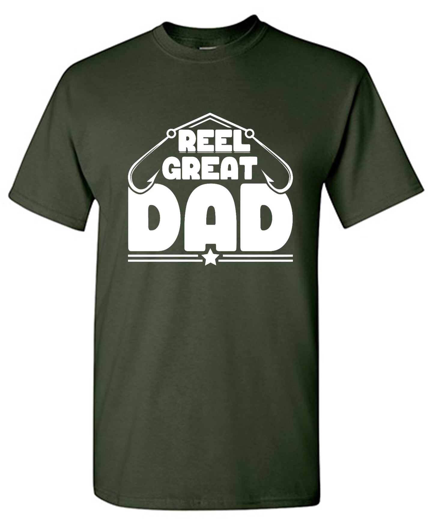 Funny T-Shirts design "Reel Great Dad! - Cute Shirt for Fathers - Ring Spun Tee"
