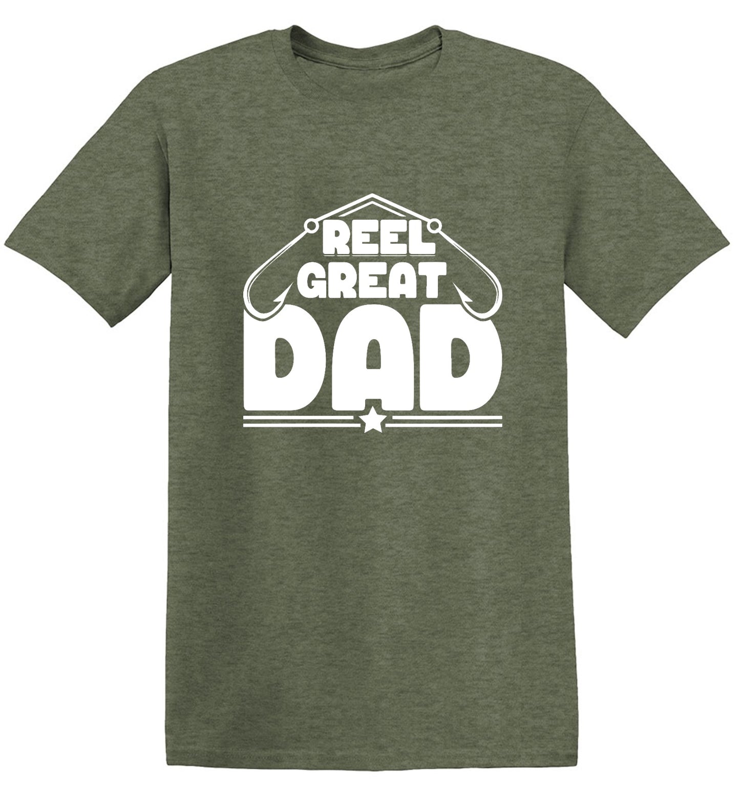 Funny T-Shirts design "Reel Great Dad! - Cute Shirt for Fathers - Ring Spun Tee"