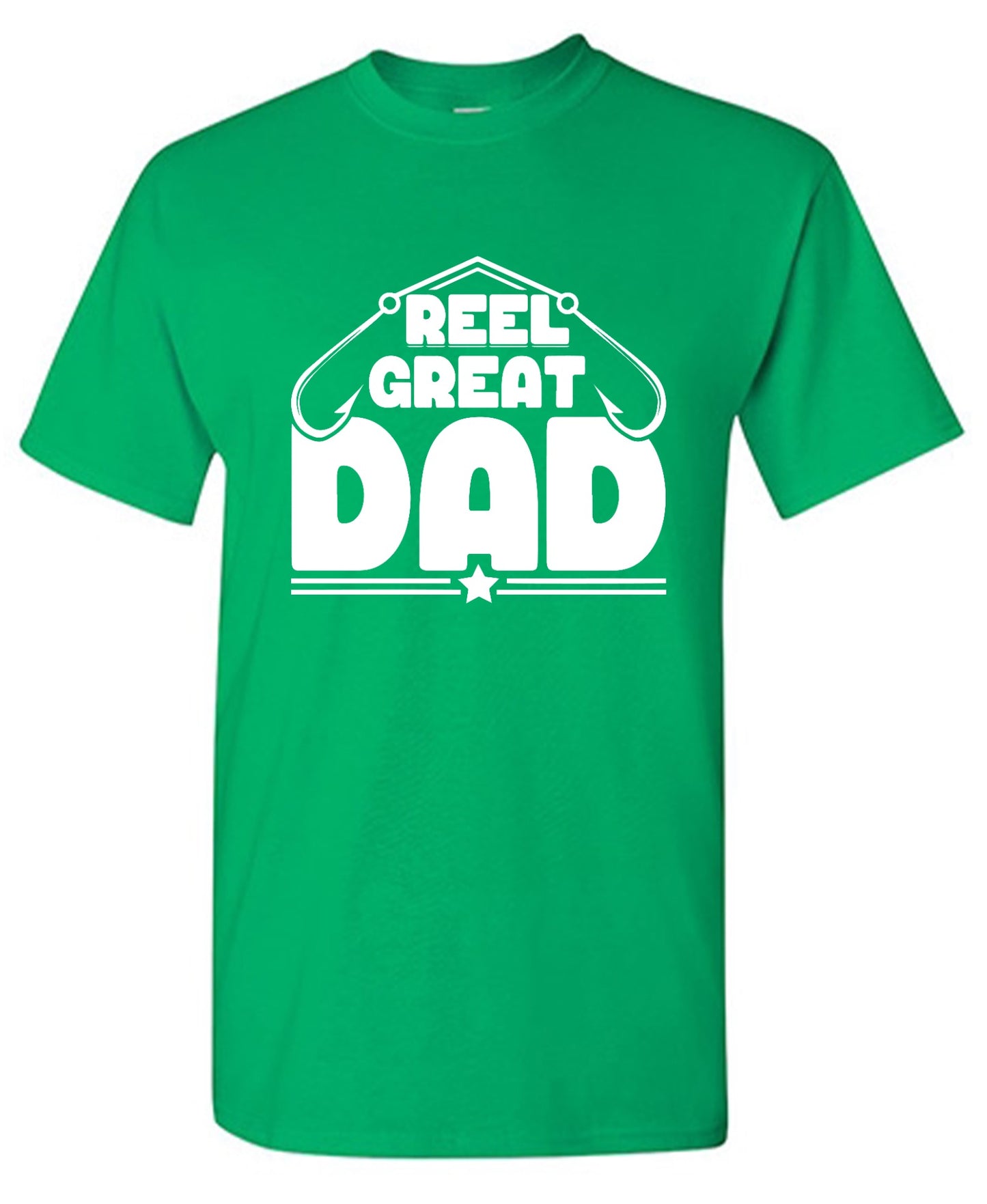Funny T-Shirts design "Reel Great Dad! - Cute Shirt for Fathers - Ring Spun Tee"