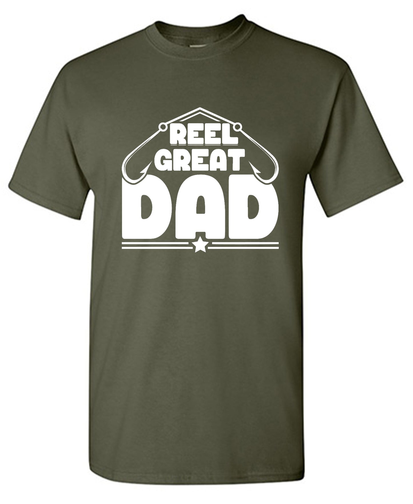 Funny T-Shirts design "Reel Great Dad! - Cute Shirt for Fathers - Ring Spun Tee"