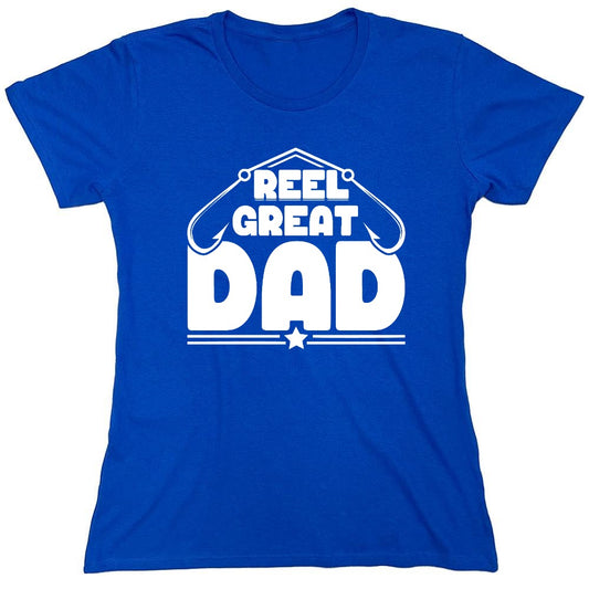 Funny T-Shirts design "Reel Great Dad! - Cute Shirt for Fathers - Womens"