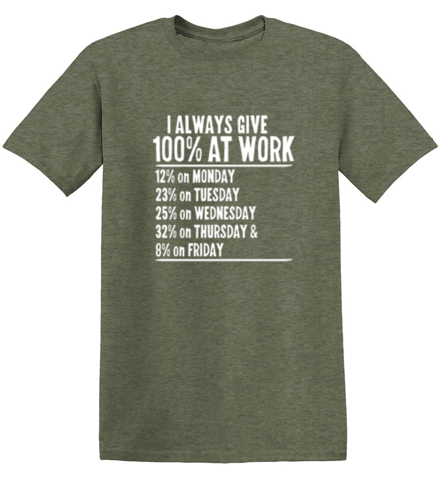 Funny T-Shirts design "I Always Give 100% At Work"