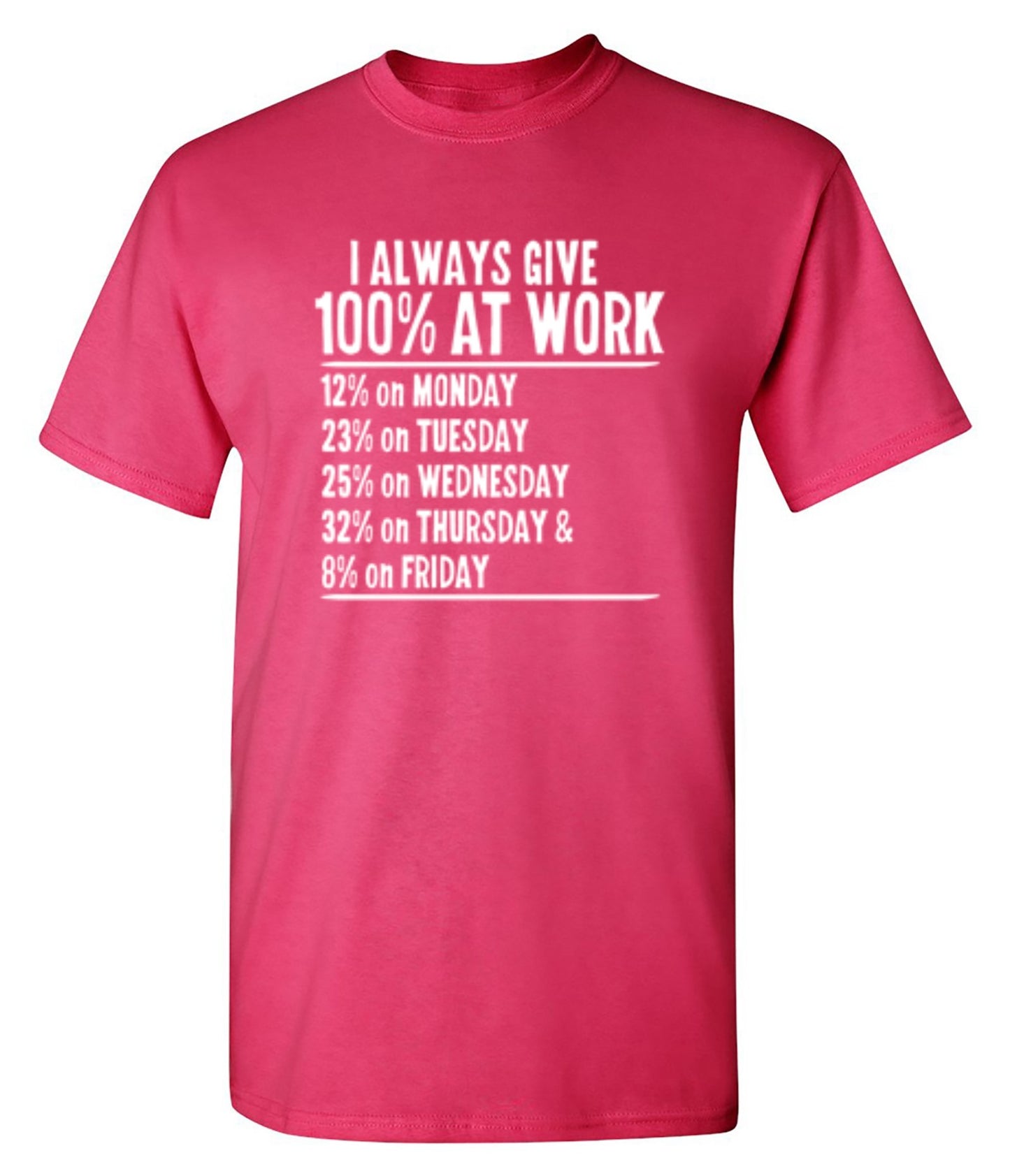 Funny T-Shirts design "I Always Give 100% At Work"