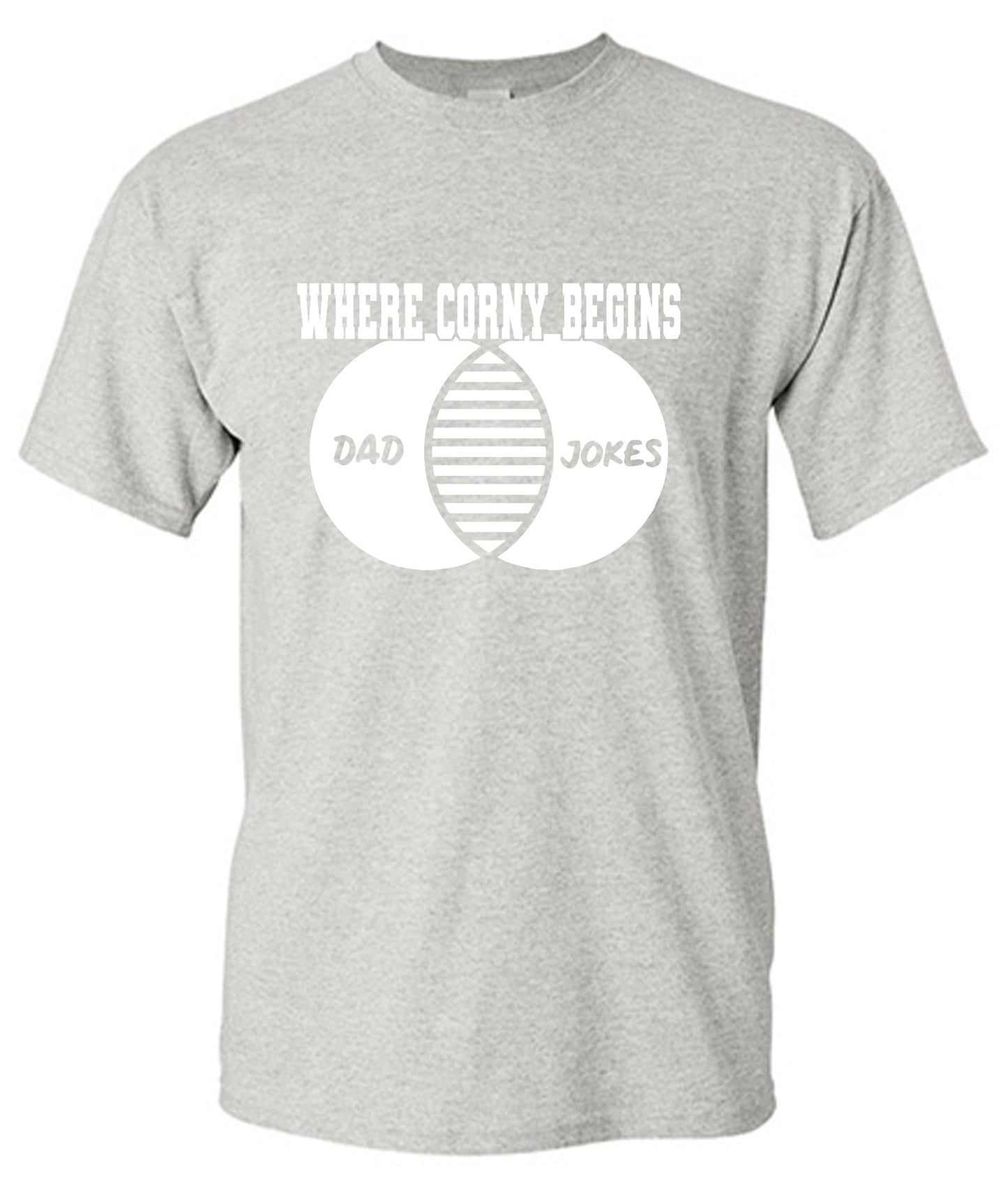 Funny T-Shirts design "Where Corny Begins - Funny Shirt for your Father"