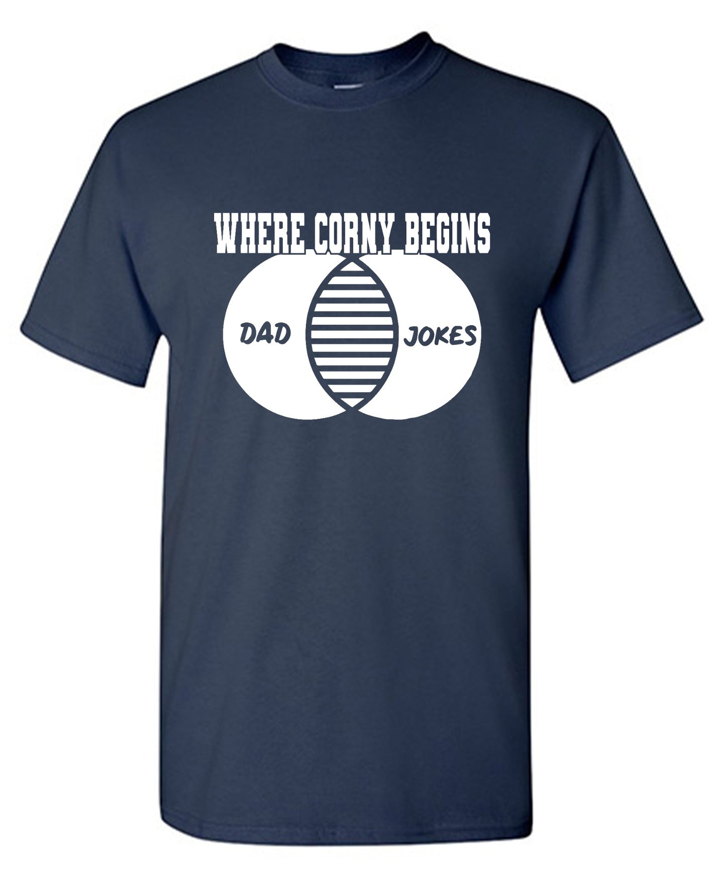 Funny T-Shirts design "Where Corny Begins - Funny Shirt for your Father"