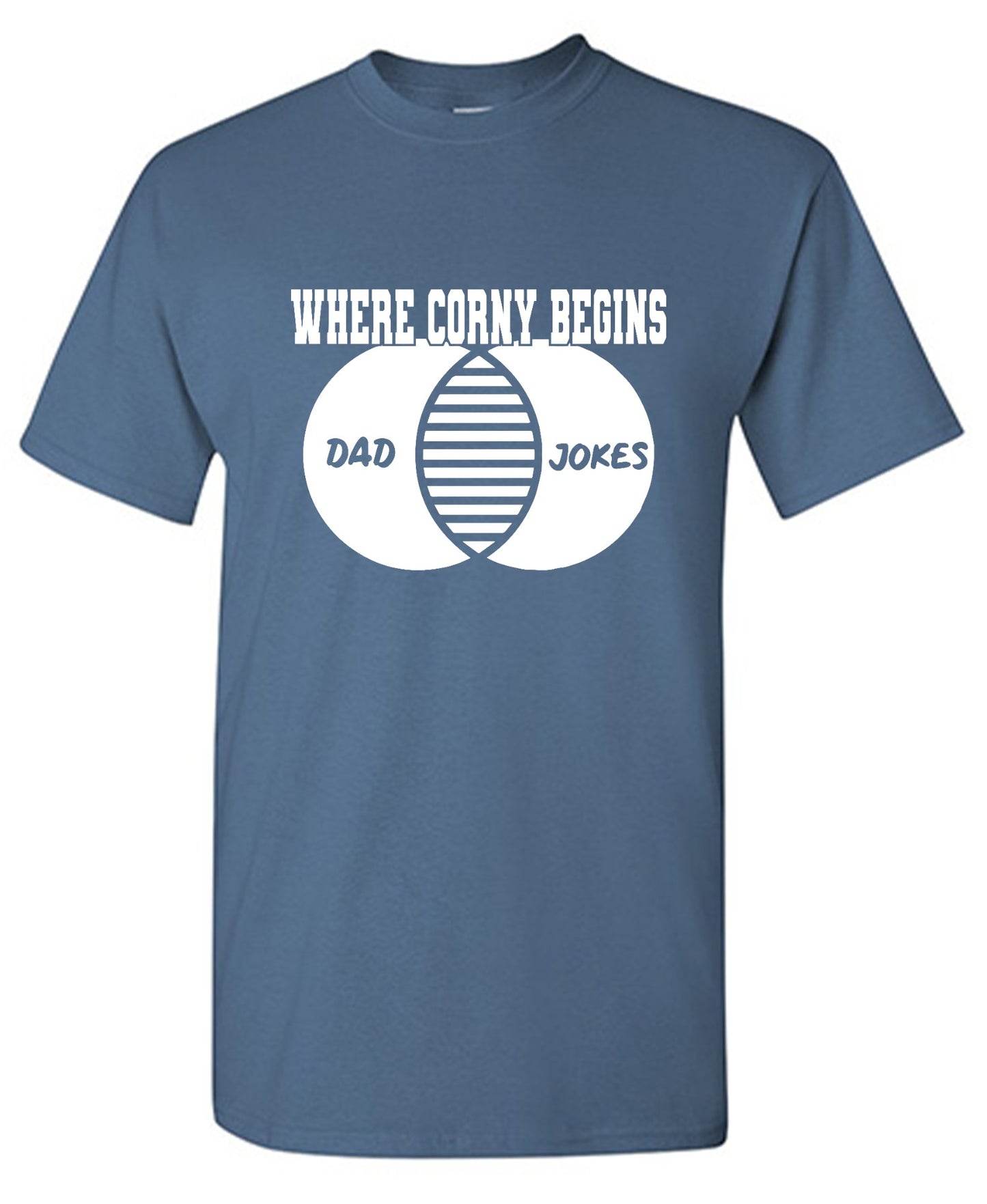Funny T-Shirts design "Where Corny Begins - Funny Shirt for your Father"
