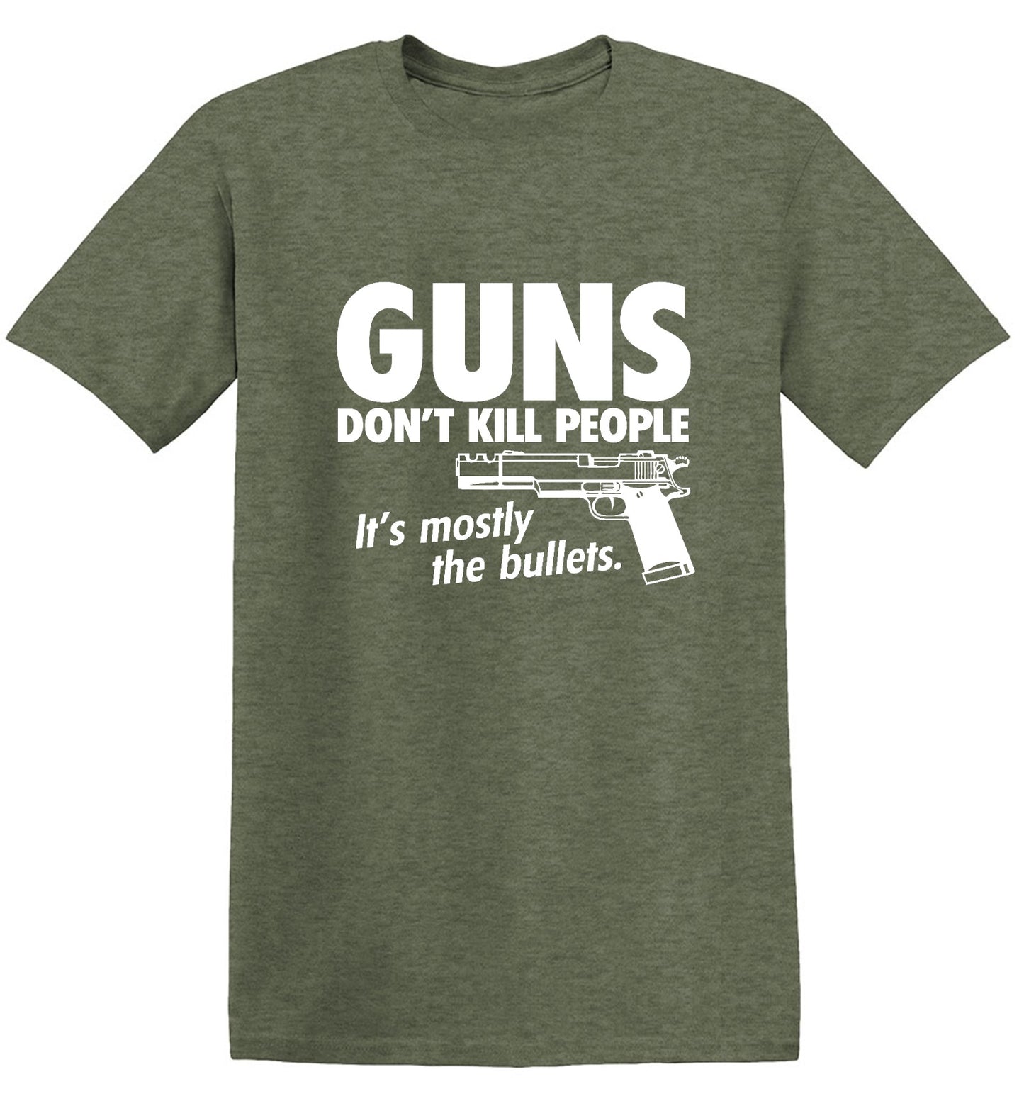 Funny T-Shirts design "Guns Don't Kill People Its Mostly The Bullets"