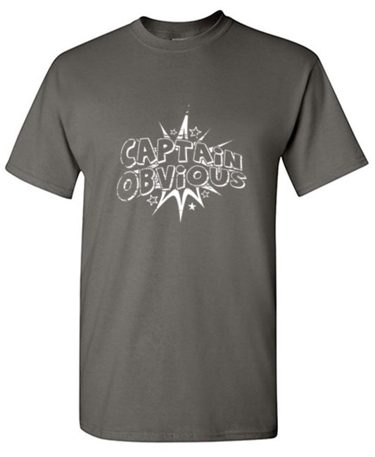 Funny T-Shirts design "Captain Obvious - Ring Spun Tee"