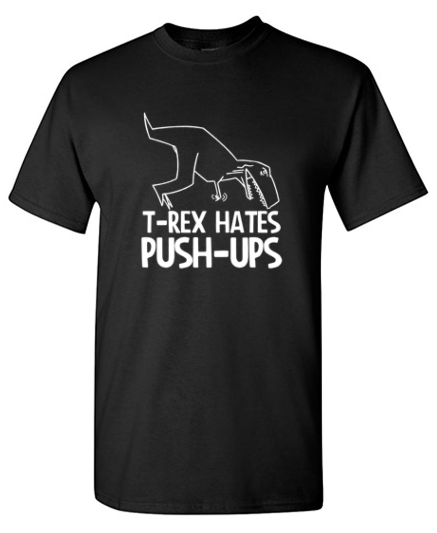 Funny T-Shirts design "T-Rex Hates Push-Ups - Youth"