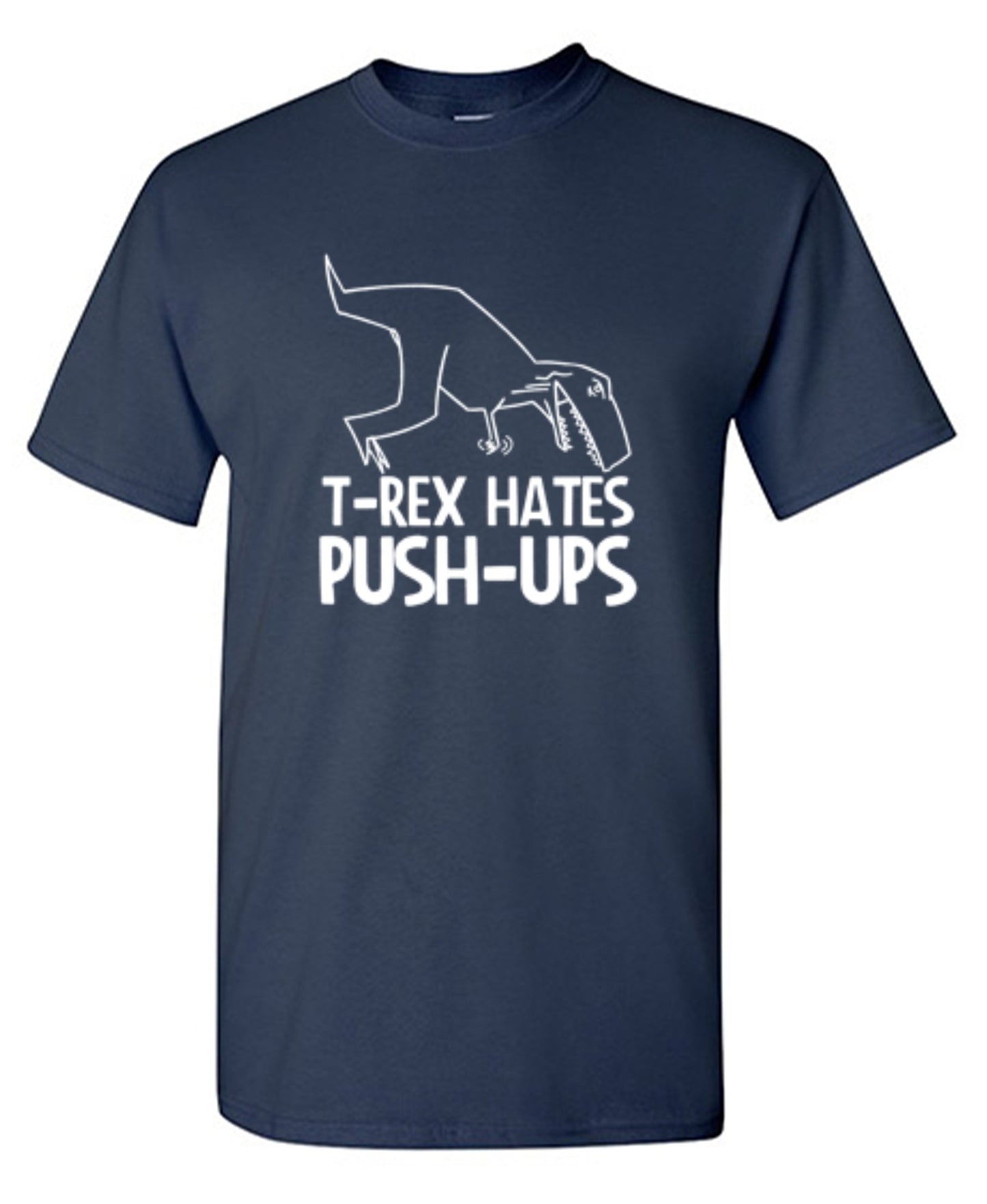 Funny T-Shirts design "T-Rex Hates Push-Ups - Youth"