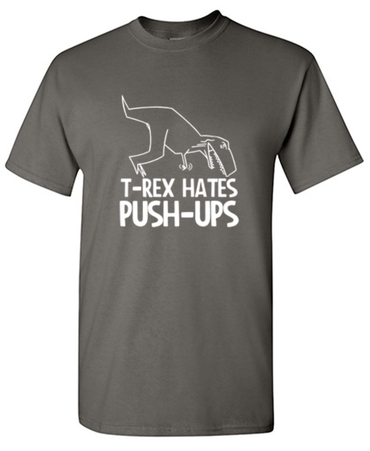 Funny T-Shirts design "T-Rex Hates Push-Ups - Youth"