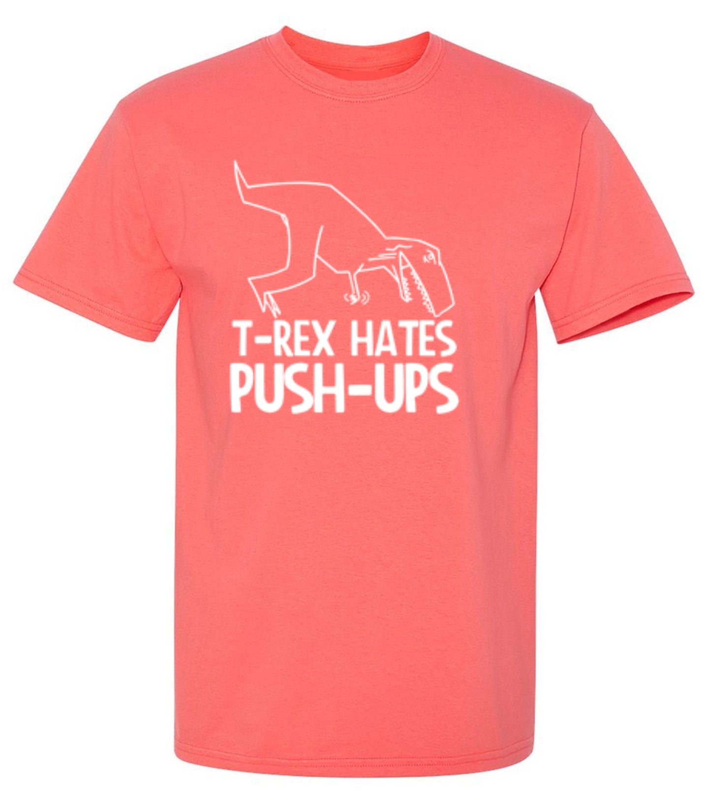 Funny T-Shirts design "T-Rex Hates Push-Ups - Youth"