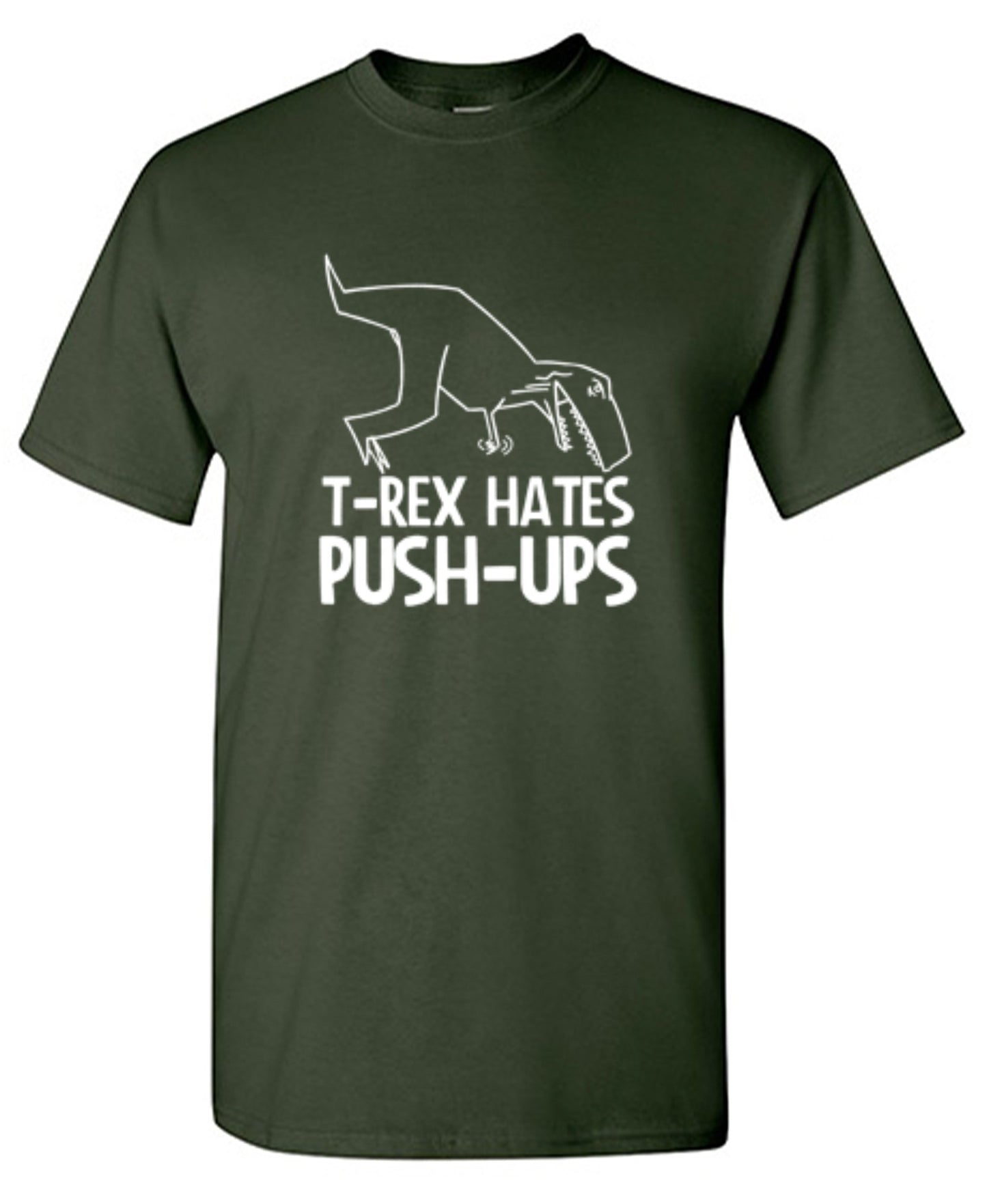 Funny T-Shirts design "T-Rex Hates Push-Ups - Youth"