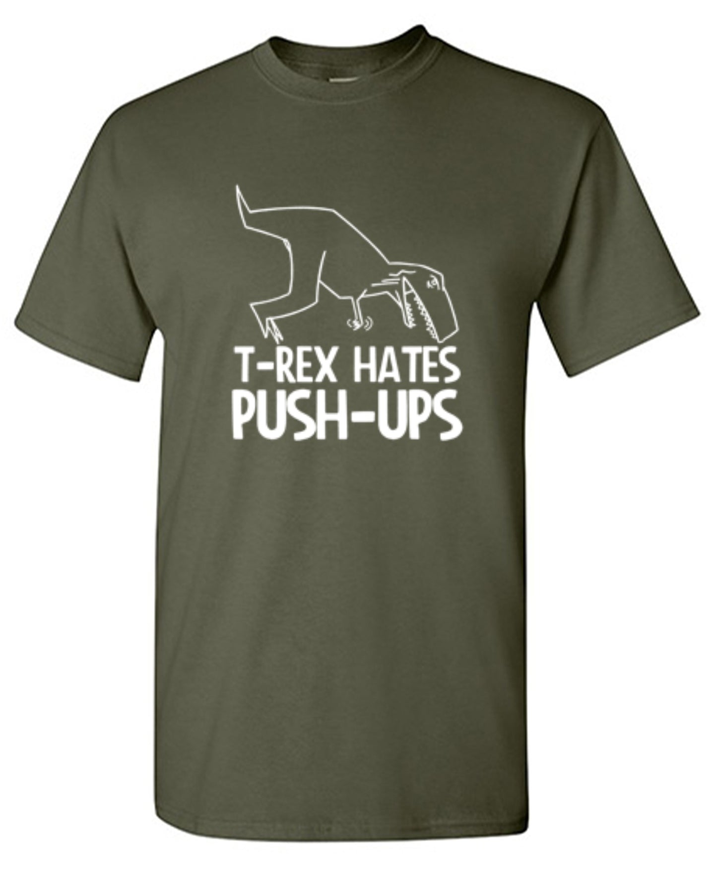 Funny T-Shirts design "T-Rex Hates Push-Ups - Youth"