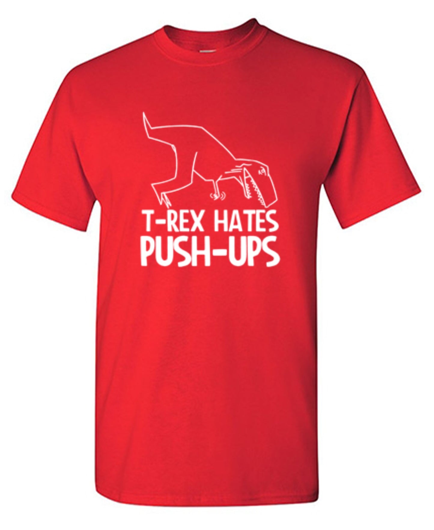 Funny T-Shirts design "T-Rex Hates Push-Ups - Youth"