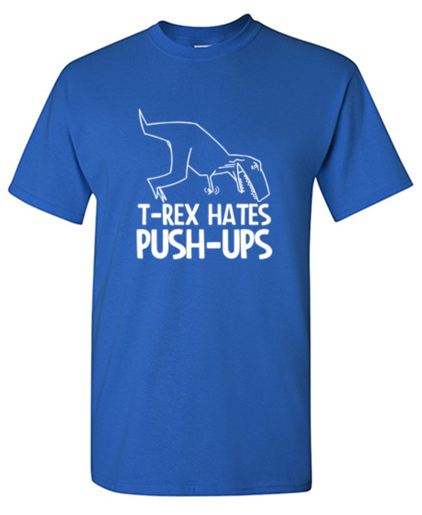 Funny T-Shirts design "T-Rex Hates Push-Ups - Youth"