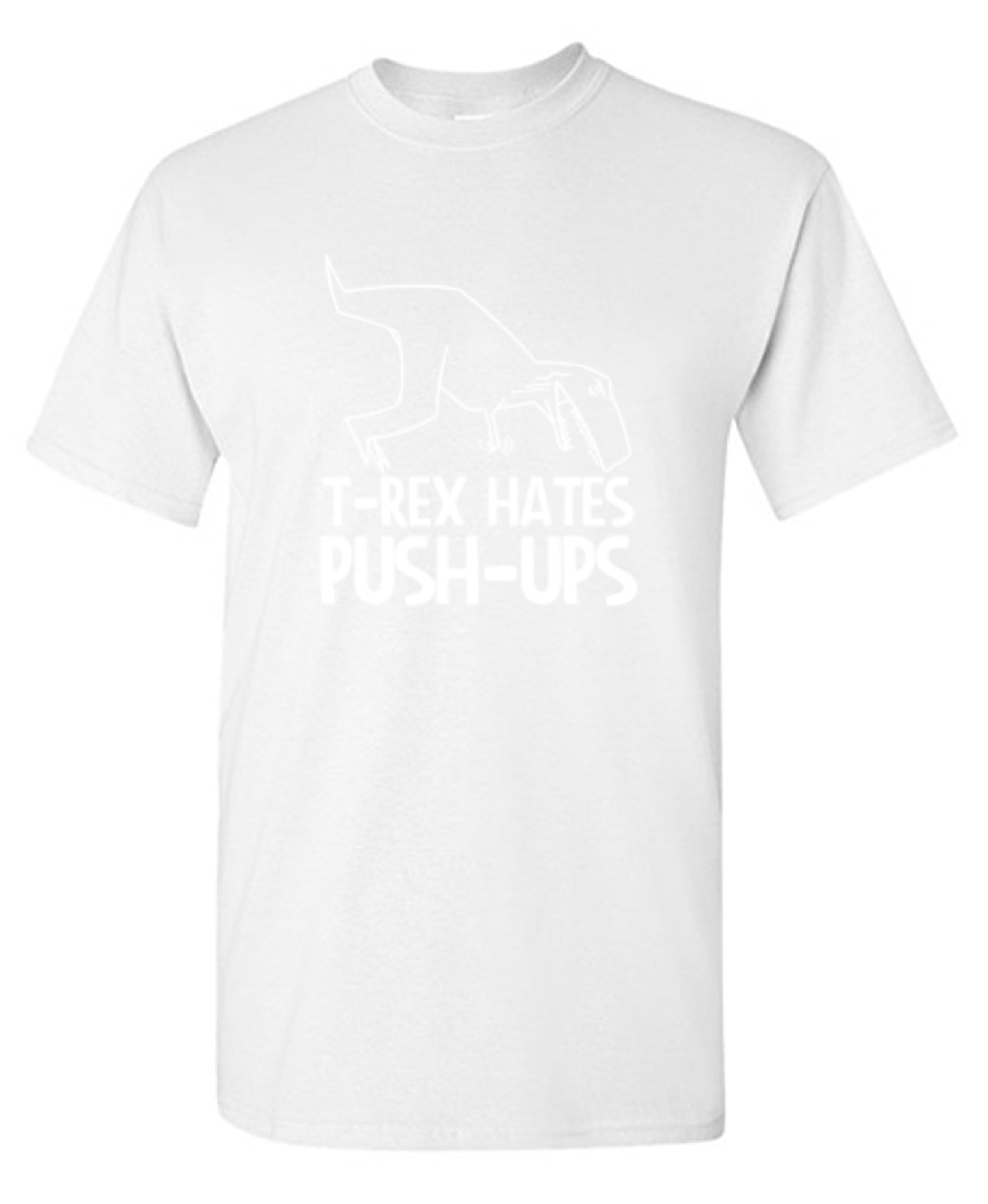 Funny T-Shirts design "T-Rex Hates Push-Ups - Youth"